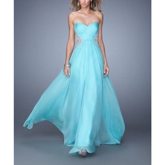 La Femme Elegant Chiffon Gown Size 6 New with Tags - Picture 2 of 8